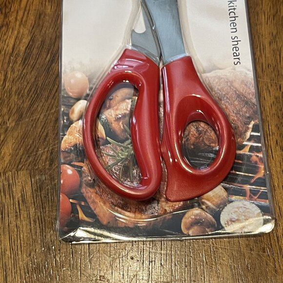 High Quality Kitchen Shears Curved Stainless Steel Blades Red & Black Handles - Picture 6 of 16